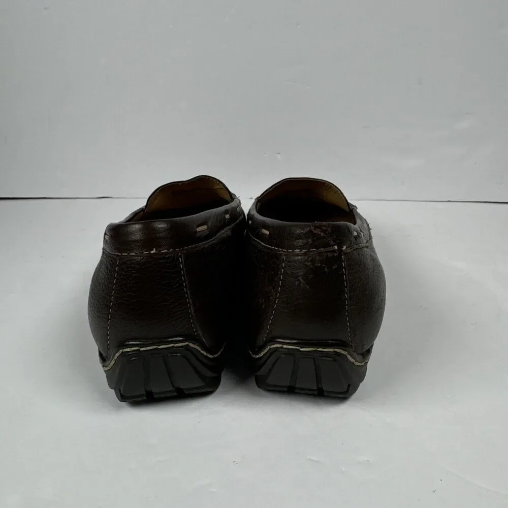 Bjorndal Brown Leather‎ Driving Moccasin slip On Shoe Size 9M *peeling One Heel